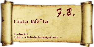 Fiala Béla névjegykártya